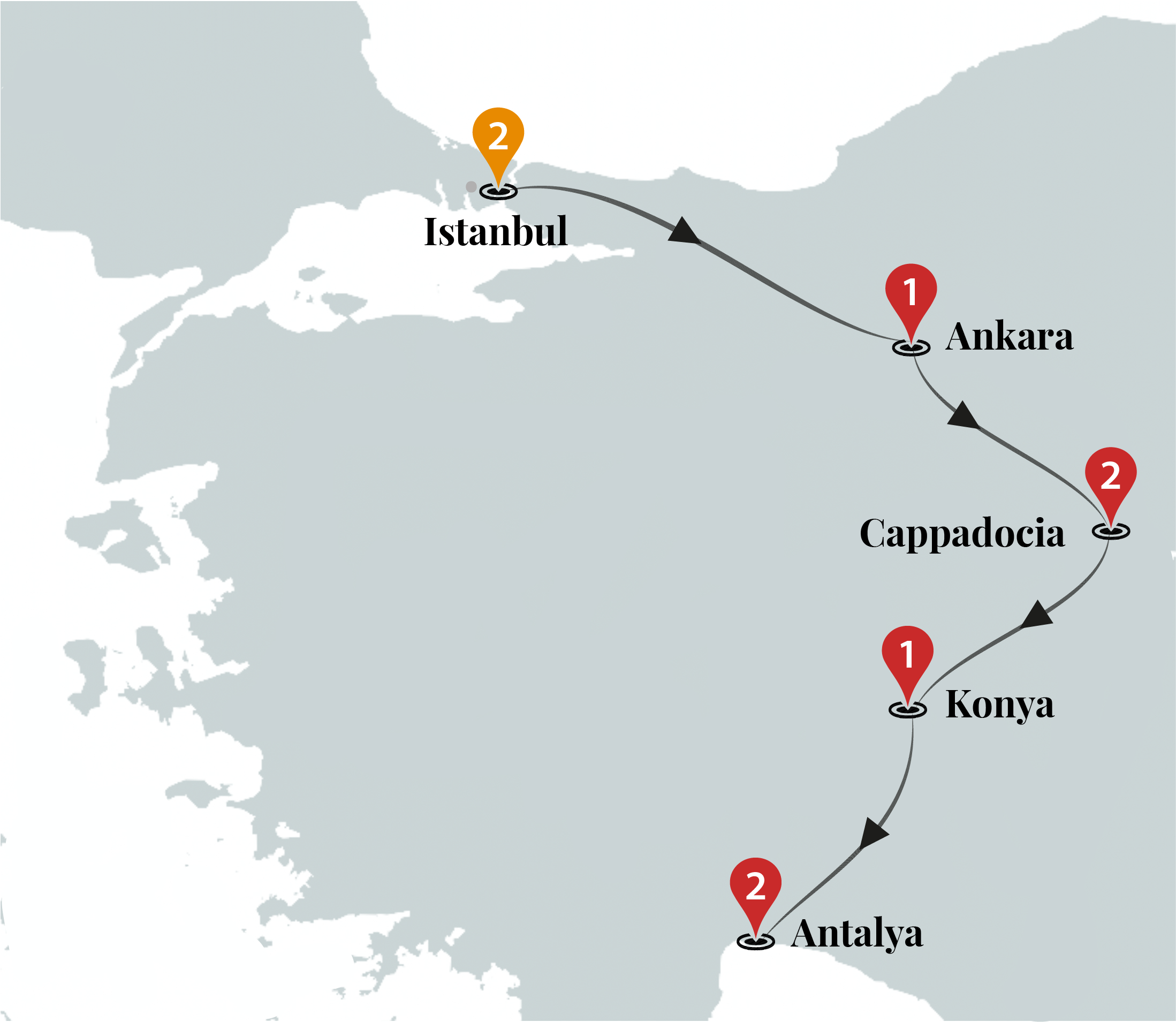 tourhub | Ciconia Exclusive Journeys | Impressive Turkey Luxury Tour | Tour Map